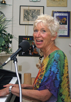 Betty at the keyboard